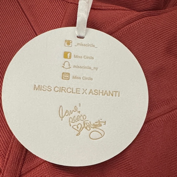 Miss Circle Long Sleeve Rust Dress Bandage Dress - Picture 2 of 4